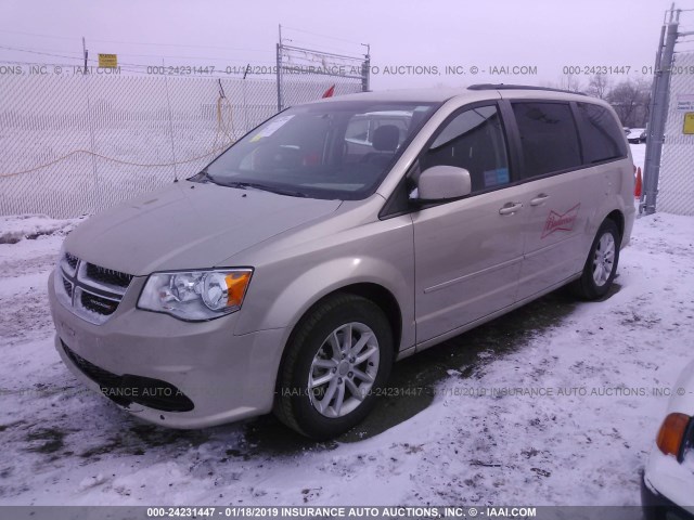 2C4RDGCG6ER427385 - 2014 DODGE GRAND CARAVAN SXT GOLD photo 2