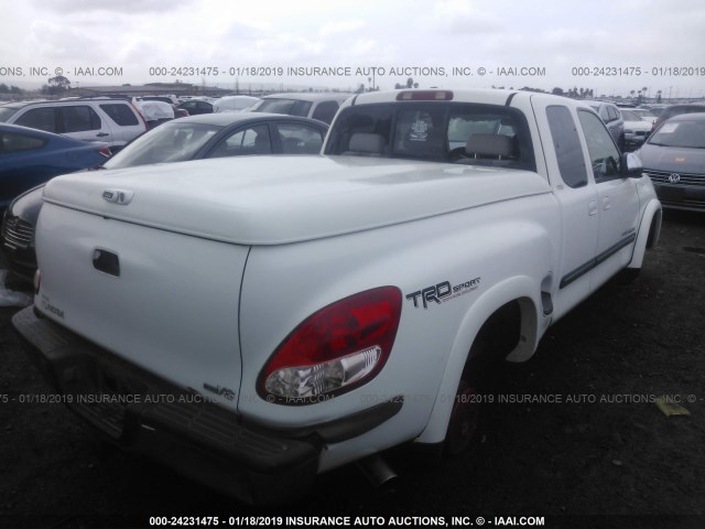 5TBRT34123S437172 - 2003 TOYOTA TUNDRA ACCESS CAB SR5 WHITE photo 4