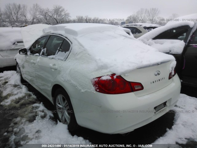 JN1CV6AR5AM453431 - 2010 INFINITI G37 WHITE photo 3