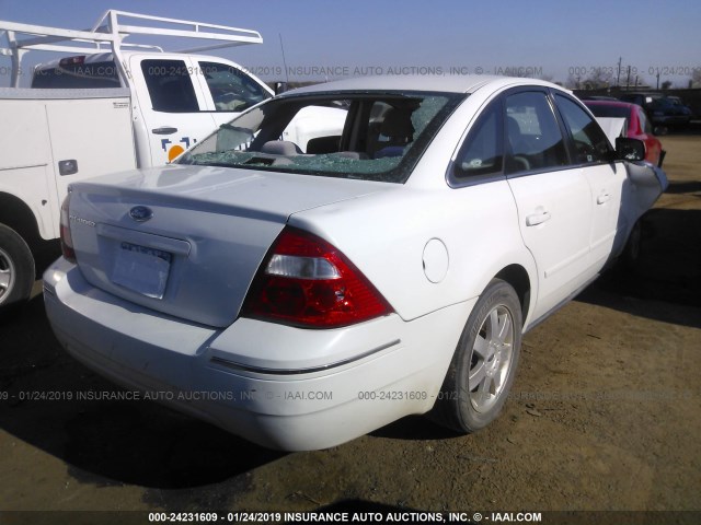 1FAFP23155G152737 - 2005 FORD FIVE HUNDRED SE WHITE photo 4