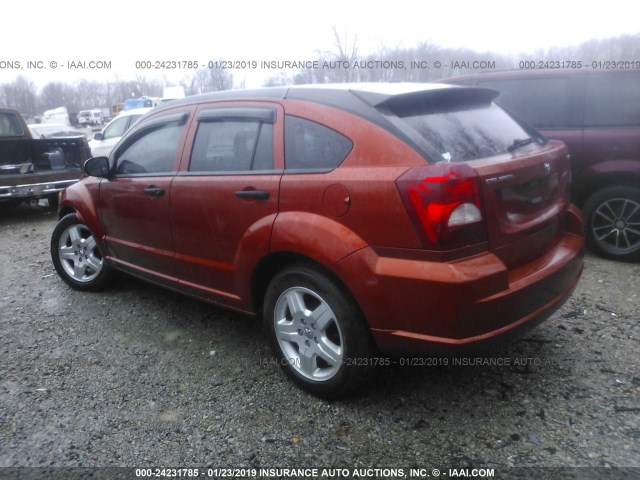 1B3HB48B98D738573 - 2008 DODGE CALIBER SXT ORANGE photo 3