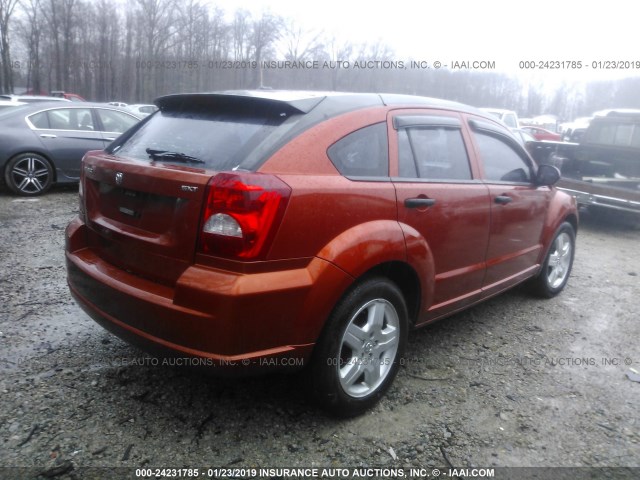 1B3HB48B98D738573 - 2008 DODGE CALIBER SXT ORANGE photo 4