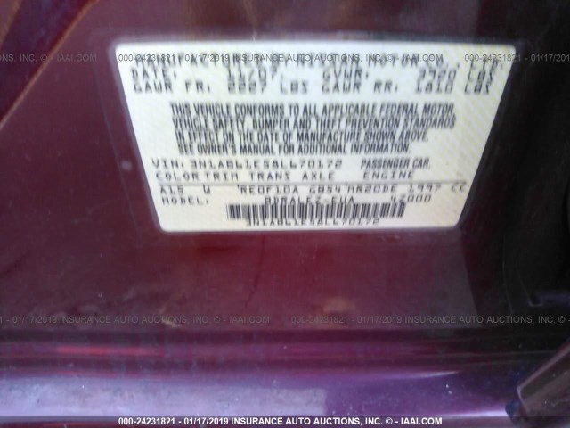 3N1AB61E58L670172 - 2008 NISSAN SENTRA 2.0/2.0S/2.0SL RED photo 9