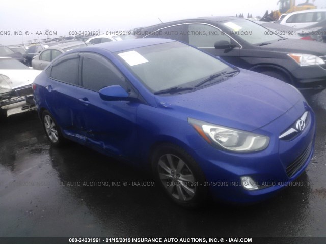 KMHCU4AE3CU224696 - 2012 HYUNDAI ACCENT GLS/GS/SE BLUE photo 1