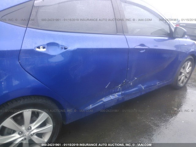 KMHCU4AE3CU224696 - 2012 HYUNDAI ACCENT GLS/GS/SE BLUE photo 6