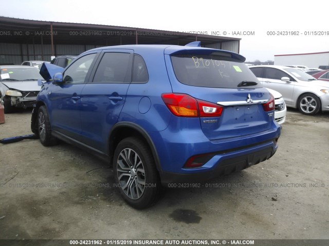 JA4AP3AU5JU025399 - 2018 MITSUBISHI OUTLANDER SPORT ES/SE BLUE photo 3