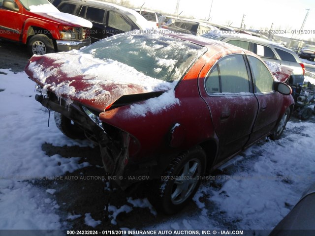 1G3NL52T11C103316 - 2001 OLDSMOBILE ALERO GL RED photo 4