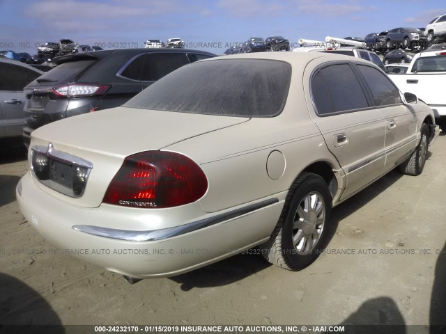 1LNHM97V41Y730196 - 2001 LINCOLN CONTINENTAL  GOLD photo 4