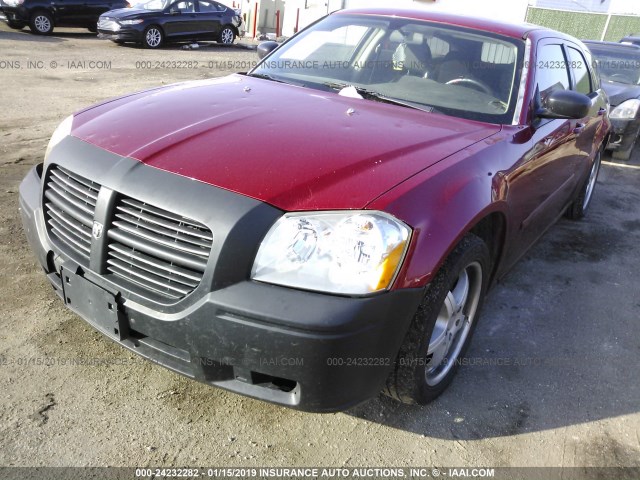 2D4FV48T75H562078 - 2005 DODGE MAGNUM SE MAROON photo 2