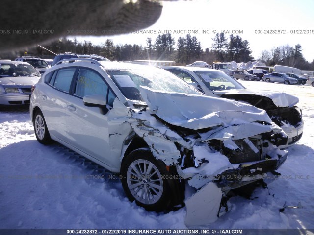 4S3GTAD65J3721991 - 2018 SUBARU IMPREZA PREMIUM PLUS WHITE photo 1