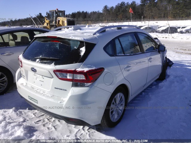 4S3GTAD65J3721991 - 2018 SUBARU IMPREZA PREMIUM PLUS WHITE photo 4