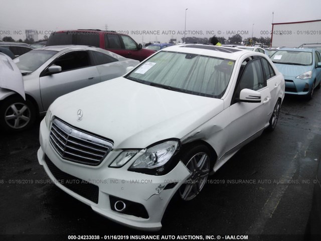 WDDHF7CB1AA196605 - 2010 MERCEDES-BENZ E 550 WHITE photo 2