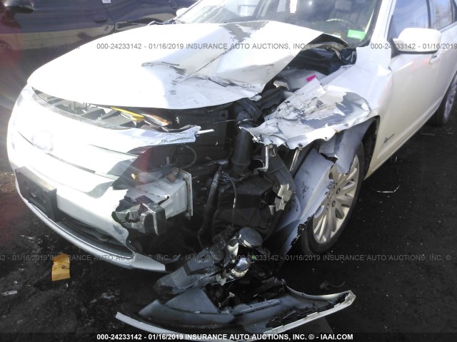 3FADP0L32AR308426 - 2010 FORD FUSION HYBRID WHITE photo 6