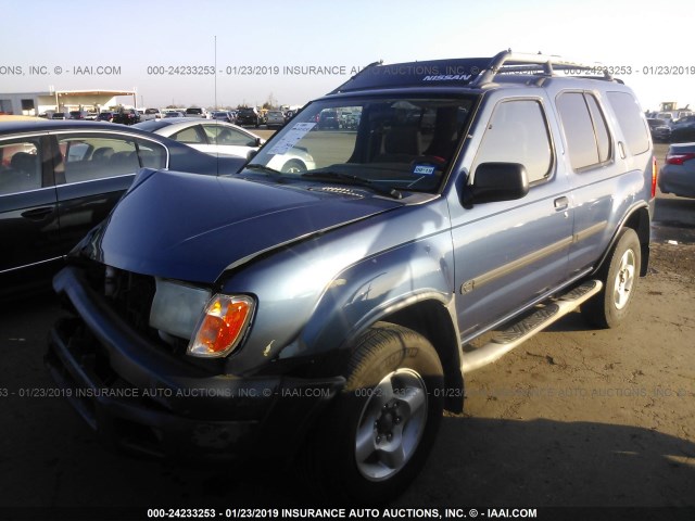 5N1ED28T31C517406 - 2001 NISSAN XTERRA XE/SE BLUE photo 2