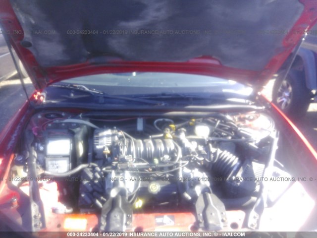 2G1WX15K529350666 - 2002 CHEVROLET MONTE CARLO SS წითელი ფოტო 10