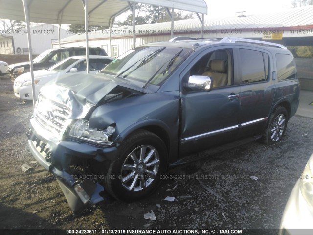 5N3AA08D78N905278 - 2008 INFINITI QX56 BLUE photo 2