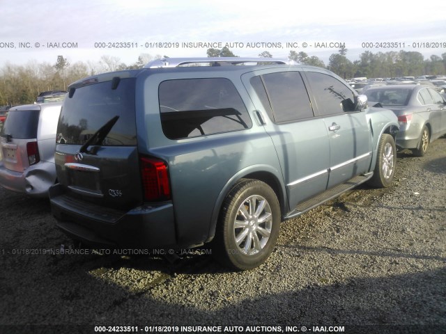 5N3AA08D78N905278 - 2008 INFINITI QX56 BLUE photo 4