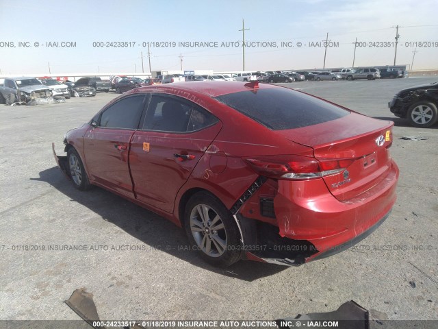 5NPD84LF0HH034505 - 2017 HYUNDAI ELANTRA SE/VALUE/LIMITED RED photo 3