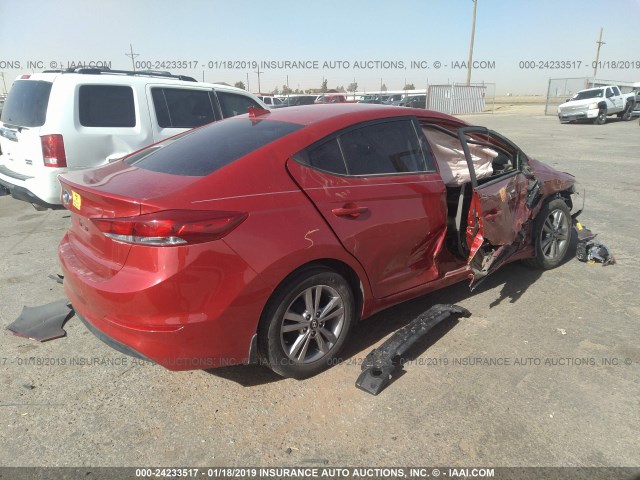 5NPD84LF0HH034505 - 2017 HYUNDAI ELANTRA SE/VALUE/LIMITED RED photo 4