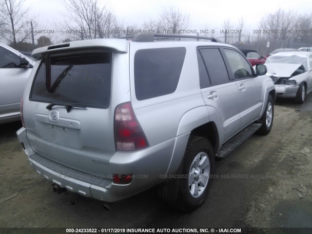 JTEBU14R758041337 - 2005 TOYOTA 4RUNNER SR5/SPORT SILVER photo 4