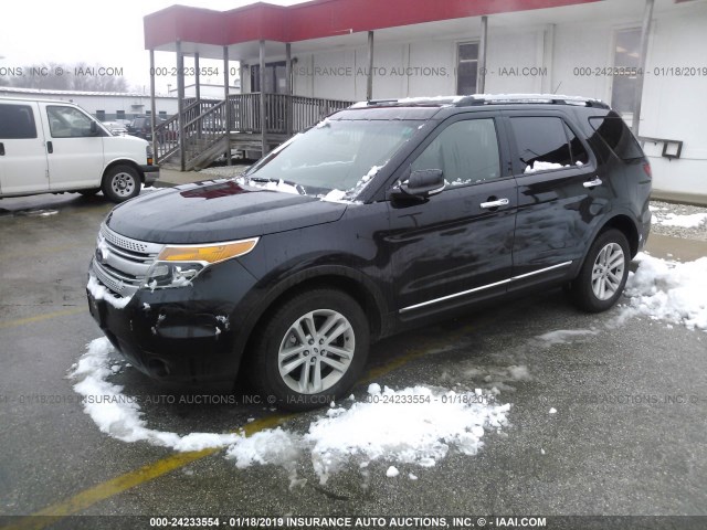 1FM5K8D8XEGB62100 - 2014 FORD EXPLORER XLT BLACK photo 2