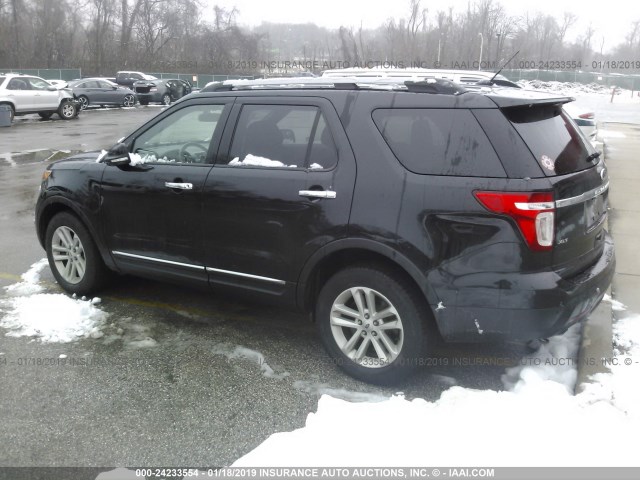 1FM5K8D8XEGB62100 - 2014 FORD EXPLORER XLT BLACK photo 3