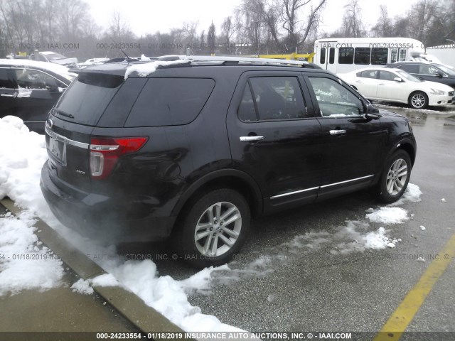 1FM5K8D8XEGB62100 - 2014 FORD EXPLORER XLT BLACK photo 4