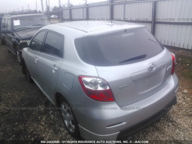 2T1KE40E19C018278 - 2009 TOYOTA COROLLA MATRIX S SILVER photo 3