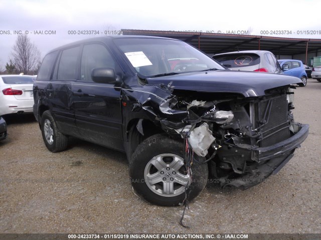 5FNYF28137B003447 - 2007 HONDA PILOT LX BLACK photo 1