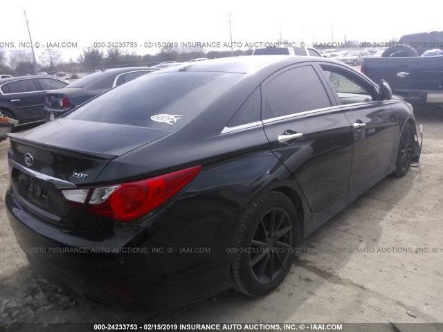 5NPEC4AB4EH818524 - 2014 HYUNDAI SONATA SE/LIMITED BLACK photo 4