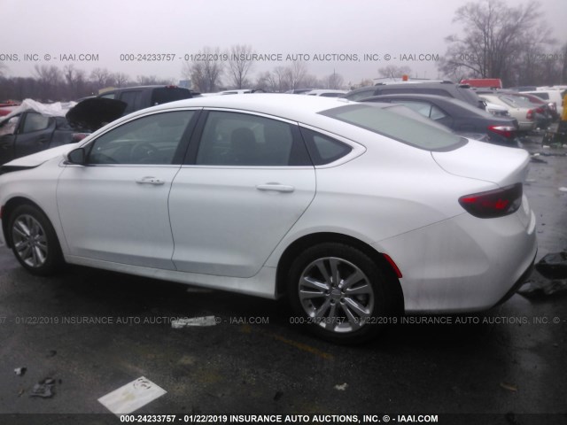 1C3CCCAB2FN616921 - 2015 CHRYSLER 200 LIMITED WHITE photo 3