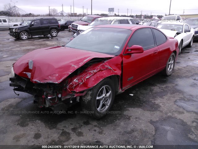 1G2WR12112F288062 - 2002 PONTIAC GRAND PRIX GTP RED photo 2