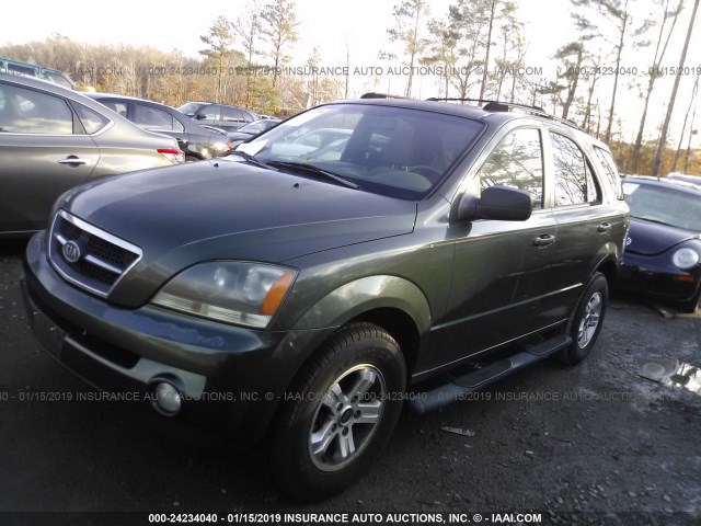 KNDJC733255479896 - 2005 KIA SORENTO EX/LX GREEN photo 2