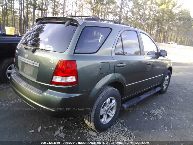 KNDJC733255479896 - 2005 KIA SORENTO EX/LX GREEN photo 4