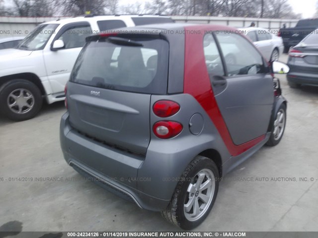 WMEEJ3BA9EK738919 - 2014 SMART FORTWO PURE/PASSION GRAY photo 4