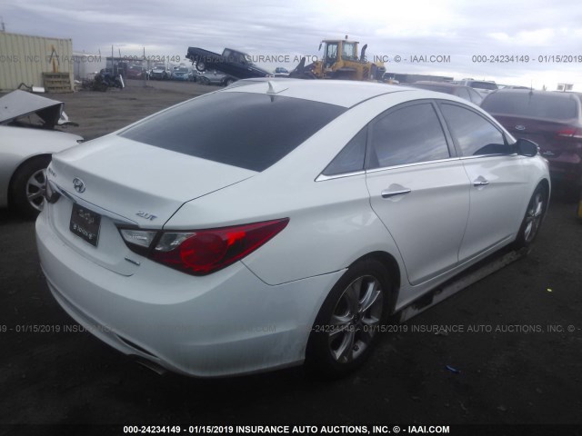 5NPEC4AB2BH306353 - 2011 HYUNDAI SONATA SE/LIMITED WHITE photo 4