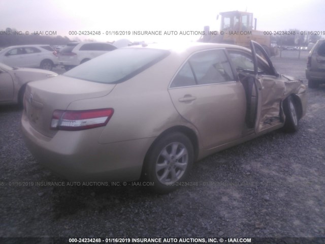4T1BF3EK6BU652440 - 2011 TOYOTA CAMRY SE/LE/XLE 金色 照片 4