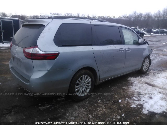 5TDYK3DC5FS576417 - 2015 TOYOTA SIENNA XLE/LIMITED GRAY photo 4