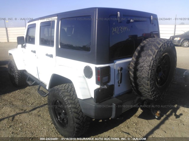 1C4HJWDG2EL214438 - 2014 JEEP WRANGLER UNLIMITE SPORT WHITE photo 3