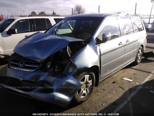 5FNRL38716B126119 - 2006 HONDA ODYSSEY EXL Light Blue photo 2