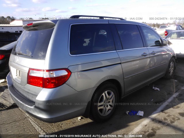 5FNRL38716B126119 - 2006 HONDA ODYSSEY EXL Light Blue photo 4