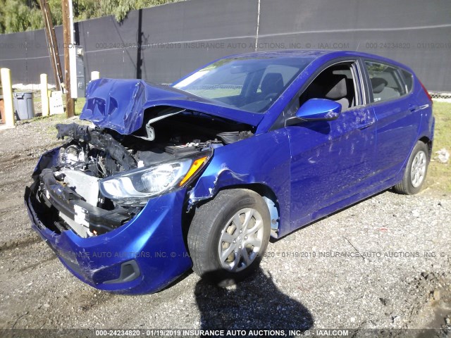 KMHCT5AE5DU079266 - 2013 HYUNDAI ACCENT GLS/GS BLUE photo 2