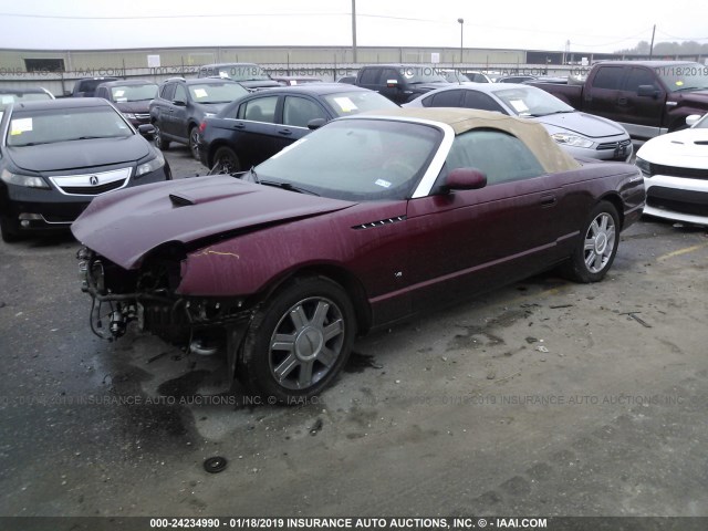 1FAHP60A64Y103916 - 2004 FORD THUNDERBIRD  BURGUNDY photo 2