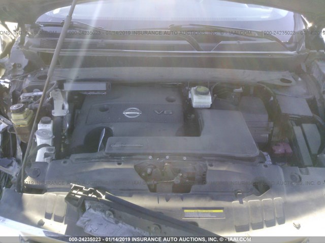 5N1AR2MN5FC620972 - 2015 NISSAN PATHFINDER S/SV/SL/PLATINUM GRAY photo 10