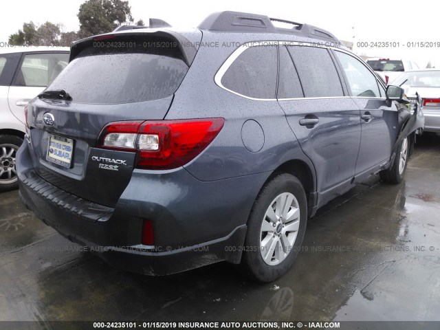 4S4BSACC9H3284104 - 2017 SUBARU OUTBACK 2.5I PREMIUM GRAY photo 4