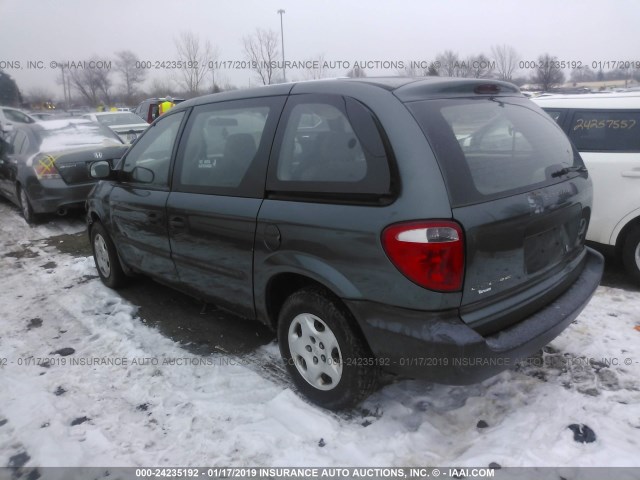 1B4GP25B92B687340 - 2002 DODGE CARAVAN SE BLUE photo 3