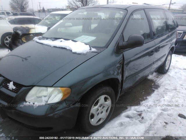 1B4GP25B92B687340 - 2002 DODGE CARAVAN SE BLUE photo 6