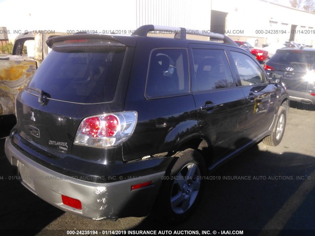 JA4LZ41G23U085355 - 2003 MITSUBISHI OUTLANDER XLS BLACK photo 4