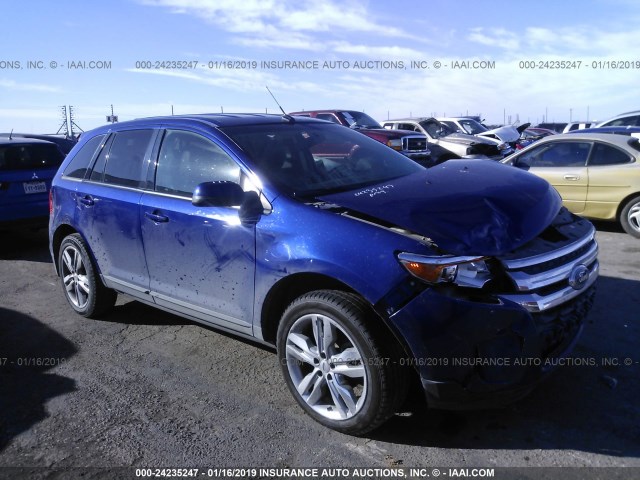 2FMDK3JC6DBA76649 - 2013 FORD EDGE SEL BLUE photo 1