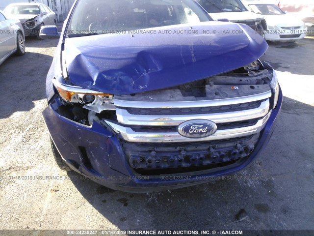 2FMDK3JC6DBA76649 - 2013 FORD EDGE SEL BLUE photo 6